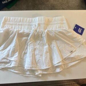 JoyLab Cream Tennis Skirt